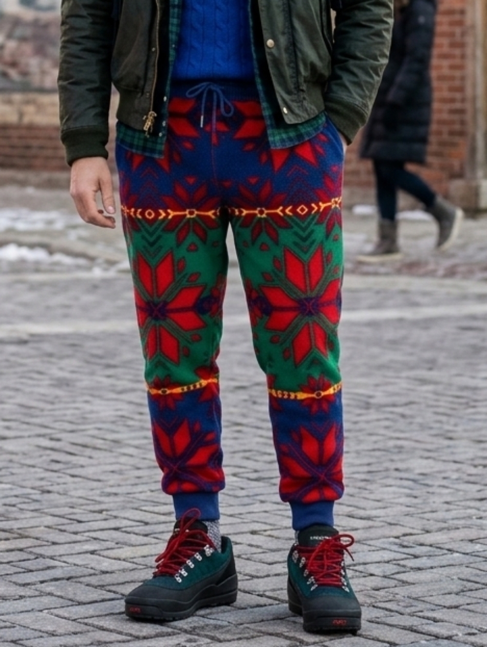 NWOT Polo Ralph Lauren XL Indie Sleeze Southwestern Fair Isle Fleece Joggers